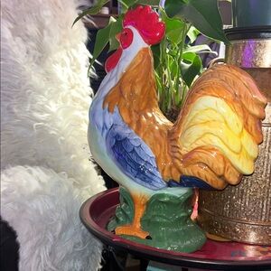 Colorful Ceramic Rooster Figurine